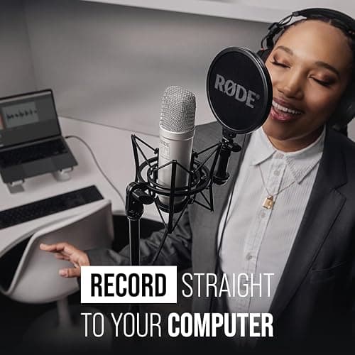 RØDE NT1 5ème Génération Microphone à condensateur de Studio à Grand diaphragme avec Sorties XLR et USB, Support Antichoc et Filtre Anti-Pop pour la, l'enregistrement Vocal et Le podcasting (Noir) thumbnail 7