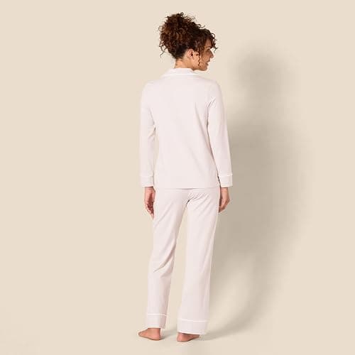 Amazon Essentials Women's Cotton Modal Long-Sleeve Shirt and Full-Length Bottom Pajama Set thumbnail 3
