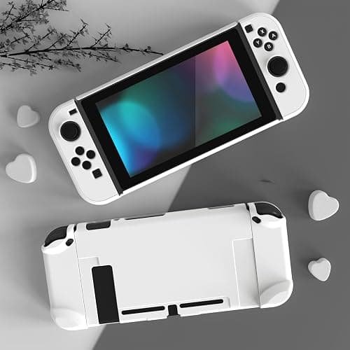 eXtremeRate PlayVital Protective Case Cover for Nintendo Switch Joy-Con Console - White thumbnail 4