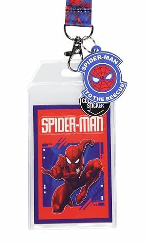Bioworld Marvel Spider-Man ID Badge Holder Lanyard w/Rubber Pendant and Collectible Sticker thumbnail 2