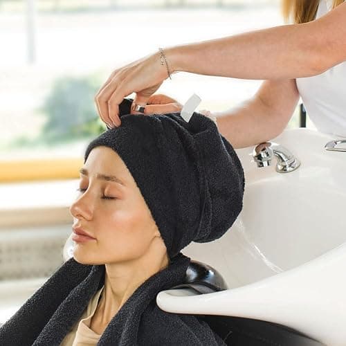 Orighty Black Salon Towel, Pack of 12 (Not Bleach Proof, 16 x 29 Inches) Super Soft and Absorbent Microfiber Hair Salon Towels for Salon, Hand, Gym, Bath, Spa and Home Hair Care thumbnail 2