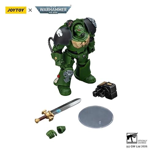 JOYTOY Warhammer 40K 1/18 Action Figure Salamanders Terminator 1 with Power Sword and Storm Bolter 5.6in Model Collector's Gift thumbnail 8