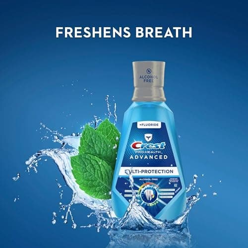 Crest Pro-Health Advanced Mouthwash, Alcohol Free, Multi-Protection, Fresh Mint, 1 L (33.8 fl oz), Pack of 2, Blue thumbnail 4