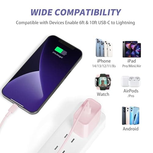 iPhone Charger Fast Charging,[MFi Certified] 2Pack 20W Type C Fast Charger Block with [10FT&6FT] USB C to Lightning Cable Compatible for iPhone 14/13/12/11 Pro Max/Xs Max/XR/X,iPad thumbnail 6