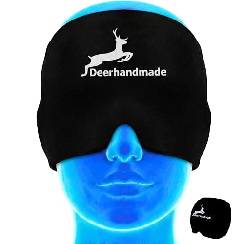 Migraine Relief Cap, One Size Fits All Hot/Cold Gel Head Wrap, Migraine Cooling Eye Mask, Strong Elastic Comfort Fit, Reusable Durable for Stress & Headache Relief, FSA|HSA Eligible, Gift Box (Black) - Image 1