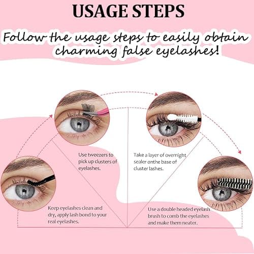 Lash Bond and Seal Kit 4 Pcs DIY Lash Extension with Waterproof Lashe Cluster Glue 72h Hold and Seal Lash Remover Tweezers Portable Eyelash Brush with Cap for Eyelash Extensions Beginners thumbnail 6