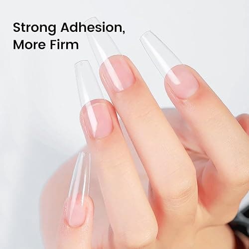 JODSONE 10ML Nail Glue Gel für Nagelspitzen Langanhaltender Verlängerungsklebstoff für klare Nagelspitzen und klare Press-On-Nägel, Nagelreparaturbehandlung, benötigt U V Licht gehärtet thumbnail 2
