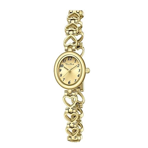 Diaofendi Petite Gold Watches for Women Vintage Bracelet Wrist Watch Luxury Ladies Oval,Fashion Dress Quartz Watch with Tools Include,Waterproof - Image 1