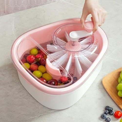 Fruit Cleaner Spinner, Large Fruit Washer Spinner, Fruits Cleaner Spinners with FruitWasher Spinners Bowl, Vegetable FruitSpinner Washers,Double Layer Design,for strawberry blueberries thumbnail 8