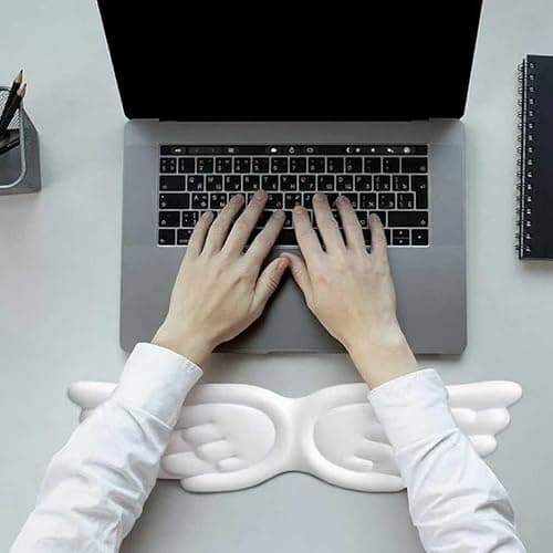 Angel Wings Keyboard Wrist Rest Pad Ergonomic Support Cushion for Computer Laptop Typing Pain Relief Comfortable Home Office Gaming Accessories (White) thumbnail 6