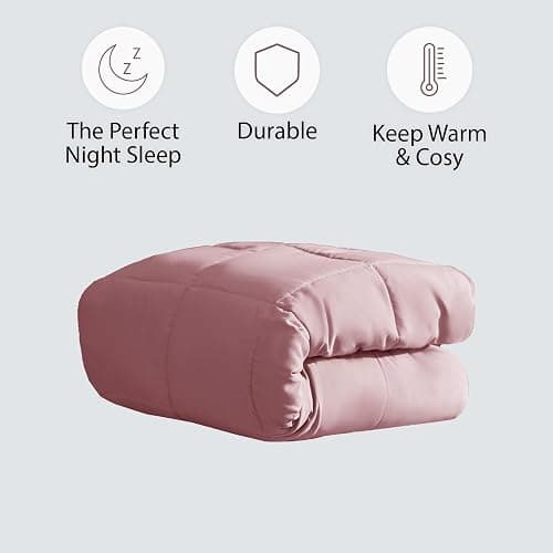 Brentfords Weighted Blanket 8kg for Adults Therapy Anxiety Autism Insomnia Calming Stress Relief with Micro Glass Beads, King - Blush Pink - 150 x 200cm - (Disclaimer Only suitable for age 3+ years) thumbnail 6