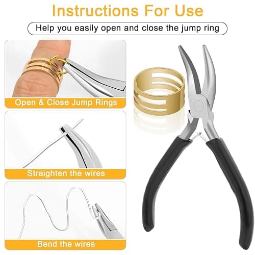 Anezus 1200PCS Jump Rings for Jewelry Making Kit, Gold, Jewelry Making Supplies and Necklace Repair, Modern Style, Small Size, Not Foldable thumbnail 5