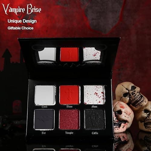 Afflano Red Black Eyeshadow Goth Makeup Palette, Vampire Blood Red Halloween Makeup Palette, Burgundy Dark Smokey Eye Shadow Palette Pigmented, Smoky Eyes Black Red Eyeshadow Costume Clown SFX Makeup thumbnail 5