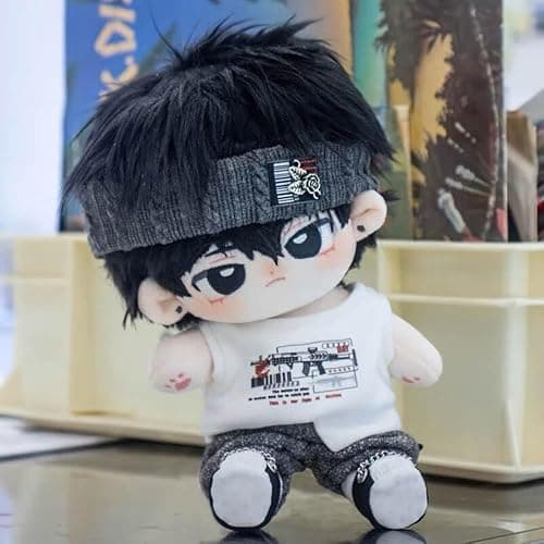 niannyyhouse 20cm Plush Doll Clothes Headwear Coat Vest Pants Shoes Dark Night Suit 8in Doll Accessories - Image 1