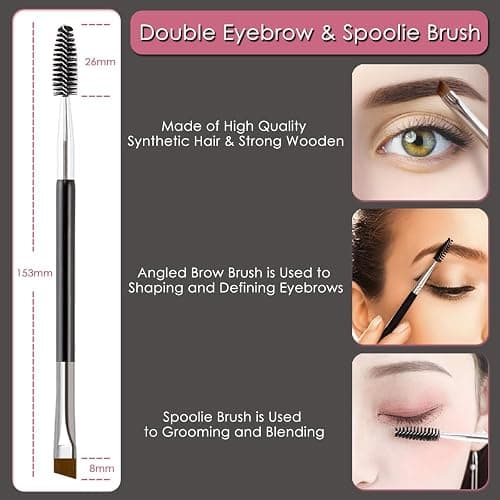 KINGMAS Eyebrow Brush & Eyelash Separator Eyeliner Brush and Brow Comb Lash Spoolie Brush, Steel Mascara Comb Grooming Brush, 5Pcs Eye Makeup Tools thumbnail 2
