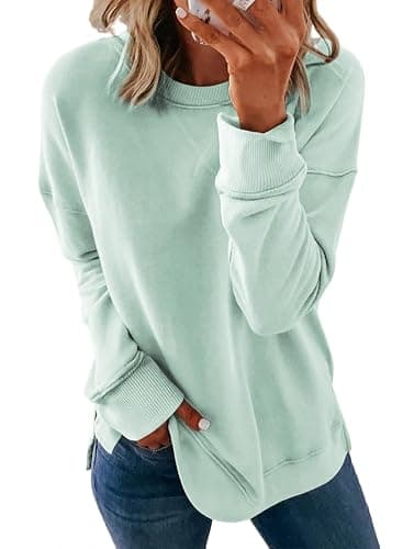Dokotoo Women's Casual Crew Neck Sweatshirt Loose Soft Long Sleeve Pullover Tops - Image 1