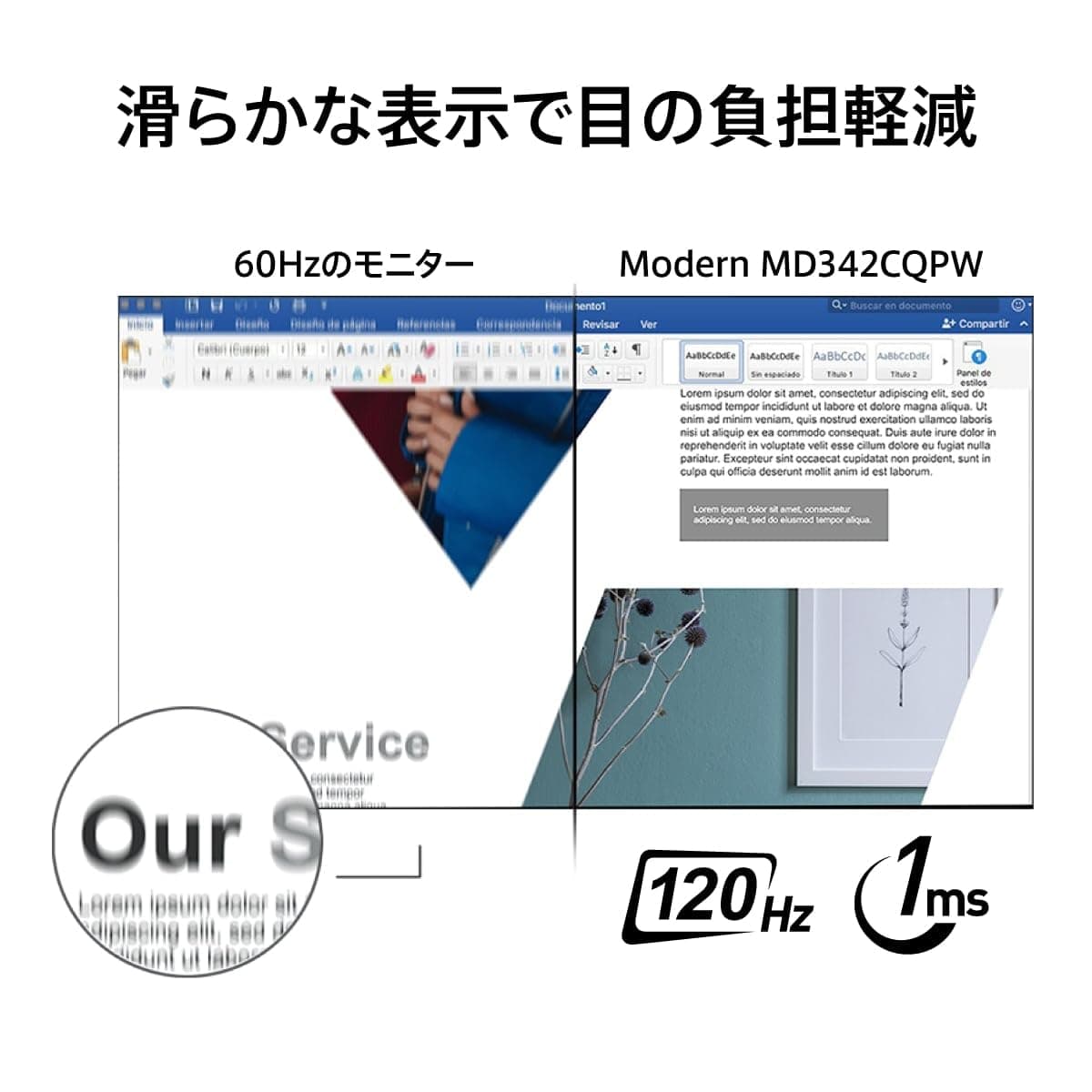 MSI Monitor Modern MD342CQPW 34 Inch / UWQHD / VA Panel / 120 Hz / 1 ms / HDMI 2.0b / DP 1.4a / Adaptive-Sync / Anti-Flicker / Blue Light Reduction / USB Hub Function / HDR / USB Type-C (Max 98W thumbnail 5