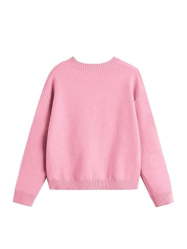 Girls Fall Sweaters Pattern Casual Crewneck Long Sleeve Knit Pullover Tops for Kids Size 5-14 Years thumbnail 2