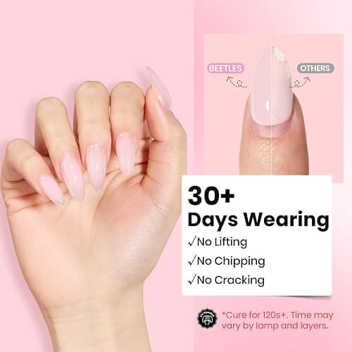 Beetles Builder Gel for Nails, 3 Colors 9 in 1 Clear Nude Pink Hard Gel | for Nail Extension Sculpting Building, with Base Top Coat for Pros, Gifts for Women, UV & LED Lamp Cured Needed thumbnail 6