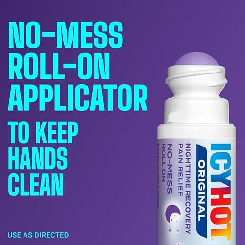Icy Hot Original Pain Relief Nighttime Recovery No-Mess Roll-On Applicator, Fast-Acting Pain Relief with Menthol 8% for Backaches, Joints, Muscle Strains and Arthritis, Lavender Scent, 2 oz thumbnail 7