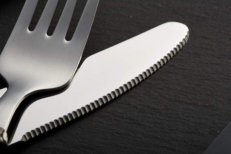 Annova Flatware 24 Pieces Set/Stainless Steel Vintage Silverware/Cutlery Set, Ivory Color, Dinner Knife/Dinner Fork/Dinner Spoon/Dessert Spoon, Mirror Polished, Service for 6 - Cream/Ivory Vintage thumbnail 4
