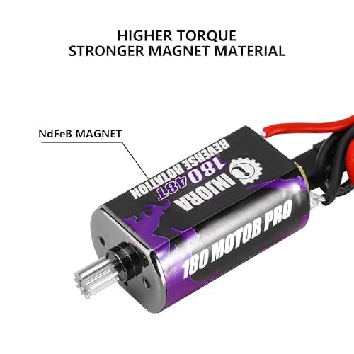 INJORA 180 PRO Brushed 48T Motor with Stainless Steel Pinion for TRX4M 1/18 RC Crawler Car Upgrade thumbnail 3