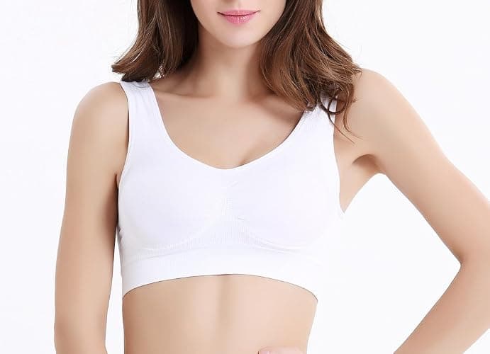 Vermilion Bird Women's 3 Pack Seamless Comfortable Sports Bra with Removable Pads - Small - White thumbnail 2