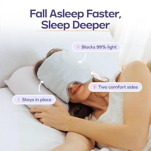 Mellow Weighted Sleep Eye Mask for Sleeping, Naps & Relaxation, Washable | 99% Blackout Cooling & Plush Reversible Eye Mask with 180g Weighted Glass Beads, Machine Washable, hot sleepers thumbnail 2