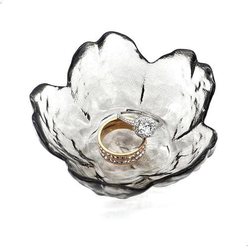 BIHOIB Crystal Black Flower Ring Dish Jewelry Tray - Image 1
