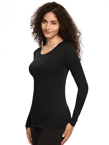 COZYFIT 3 Pack Underscrub Long Sleeve Women - Undershirts for Women Soft Fabric thumbnail 4