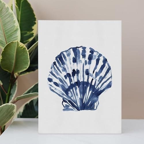 Coastal Granddaughter Decor, Coastal Grandma Wall Art, Beach Room Decor for Teen Girls, Cowgirl Western Wall Art,Navy Blue Beachy Bedroom Bathroom Dorm Room, Seashell 11x14 Inches thumbnail 5