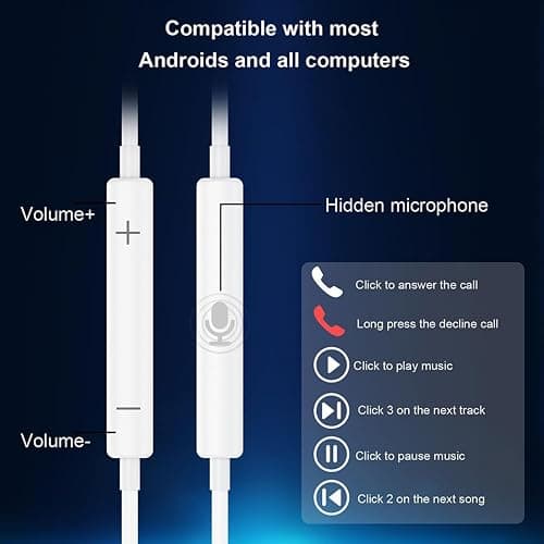 2 Packs Wired Headphones for iPhone Earbuds [Plug and Play,No Bluetooth] Built-in Mic & Volume Control Noise Reduction Earphones for iPhone 14/13/12/11/XR/XS/X/8/7/SE/Pro/Pro Max, Support All iOS thumbnail 4