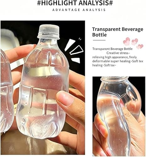 Clear Water Bottle Squishy Slow Rising Fidget Toy, Soft Squeeze Sensory Stress Relief Toy, Kawaii Desk Anxiety Relief Squishy Gift for Adults (Water Bottle) thumbnail 5
