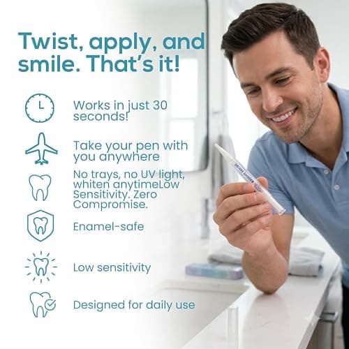 Venus Visage Teeth Whitening Pen and Tooth Polishing Kit (Pack of 2) – Professional Teeth Whitening Gel, 30+ Uses, Low Sensitivity, Enamel-Safe Mint Formula – Removes Coffee, Wine & Tobacco Stains thumbnail 6