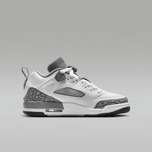 Jordan Spizike Low Big Kids' Shoes (FQ3950-102, White/Anthracite/Wolf Grey/Cool Grey) thumbnail 3