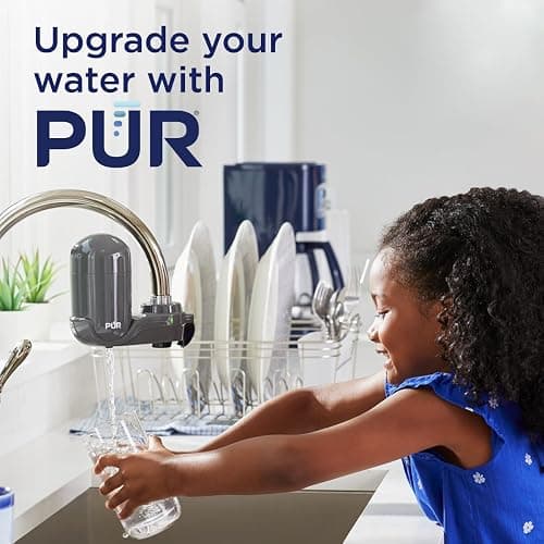 PUR Plus Vertical Faucet Mount Water Filtration System, Lead-Reducing Water Filter For Sink Faucet, Easy Install, 100 Gallons, Compatible with Sinks with External Aerators, Grey thumbnail 9