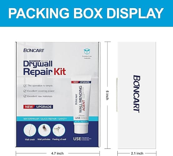 BONCART Spackle Wall Repair Kit, Drywall Repair Patch Kit,Wall Mending Agent Putty,Wall Repair Paste Plaster for Wall Crack/Nail Hole,Wall Repair Patch Kit with Scraper/Sandpaper thumbnail 8