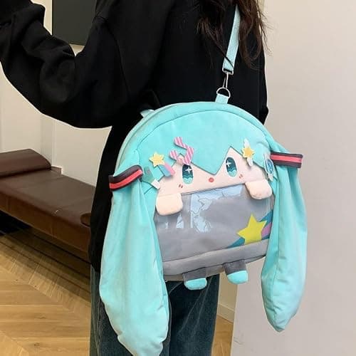 HOKMAH Kawaii Backpack with Kawaii Pin and Accessories, Comic-Con y2k Shoulder Bag Daypack cute Backpack Grunge Itabag Purse (Grass) thumbnail 2