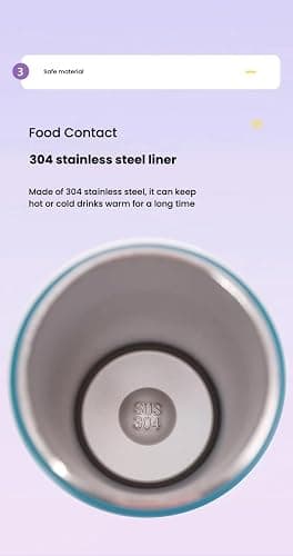 304 Stainless Steel Fitness Sports Vacuum Bottle with handle and straw, Large Capacity Macaron Thermal Mug /16/19/24/32 oz (blue bow,32) thumbnail 6