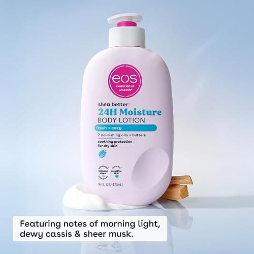 eos Shea Better Body Lotion, Fresh & Cozy, 24-Hour Moisture Skin Care, Lightweight & Non-Greasy, Natural Shea, Vegan, 16 fl oz thumbnail 2