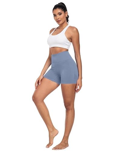 CHRLEISURE Women's 4 Packs Workout Gym Shorts, High Waisted Butt Lifting Scrunch Butt Seamless Booty Shorts thumbnail 4