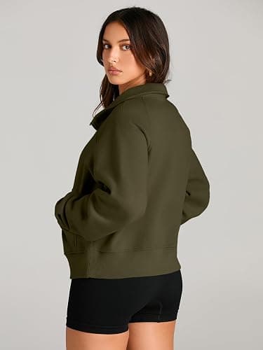 AUTOMET Womens Sweatshirts Half Zip Cropped Pullover Fleece Quarter Zipper Hoodies 2025 Fall Fashion Outfits Clothes thumbnail 4