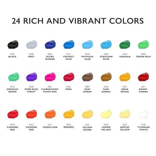 KOLOR KINGDOM Acrylic Paint Set 24 Colours Canvas Paints Kit with 3 Paint Brushes for Crafts,Kids Paints, Paper, Rock Painting, Wood,Ceramic & Fabric Vibrant Colors (24 X 12ML) thumbnail 4