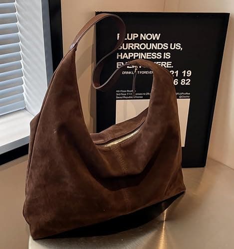 Women’s Trendy Suede Tote Bag Shoulder Bags For Women Fall Underarm Bag Winter Hobo Bag Work Purses Suede Travel Handbag thumbnail 3