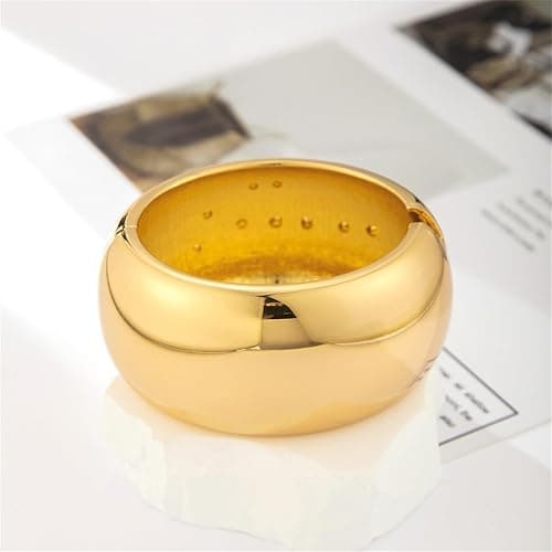 YMBYCM Chunky Gold-plated Bangle Bracelets for Women Trendy Wide Chunky Cuff Bracelets Hammered Irregular Wrist Cuff Wrap Bracelet thumbnail 5