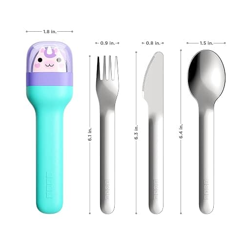 ZOKU Kids Pocket Utensil Set, Unicorn - Stainless Steel Fork, Knife, and Spoon in Case - Portable Design for Travel, School, Picnics, Camping and Outdoor Home Use thumbnail 3
