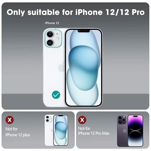 ORDA iPhone 12 Case - Cute Wave Frame Curly Shape, Shockproof Hard PC Phone Cover for Women & Girls, Purple thumbnail 6