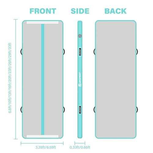 AKSPORT Inflatable Gymnatsics Mat Tumble Track 10ft 13ft 16ft 20ft 23ft Air Tumbling Mat with Air Pump for Home Use/Training/Cheerleading/Yoga thumbnail 2
