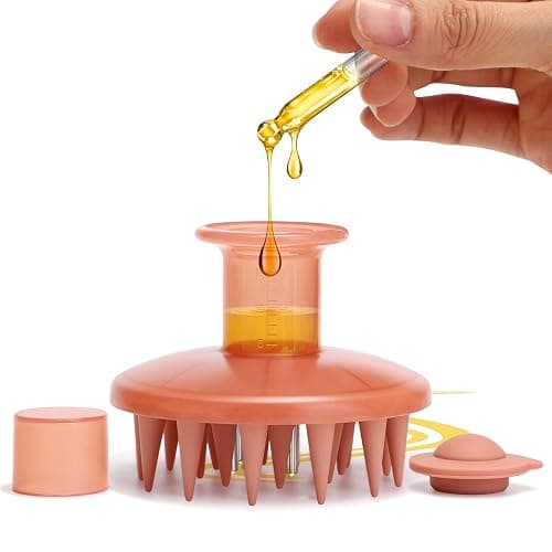 Hair Growth Oil Applicator, Hair Oil Comb for Serums and Oils, Scalp Applicator Comb with Silicone bristles for Scalp Massager Relaxing, Root Comb Applicator for Hair Care and Nourishment (Complexion) - Image 1