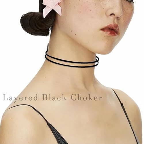 Ronglry 3pcs Black Choker Necklace for Women Black Velvet Choker Set Layered Black Choker Necklaces Classic Chokers for Women Adjustable Gothic Lace Black Collar Necklace for Party Cosplay Christmas Birthday Jewelry Gifts thumbnail 4